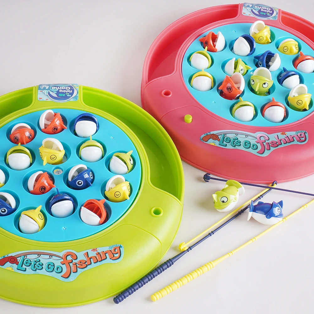 Giocattoli da pesca per bambini Gancio rotante elettrico con musica Puzzle magnetico Intelligenza Ragazzo Ragazza Regalo di compleanno Regalo di Pasqua di Natale