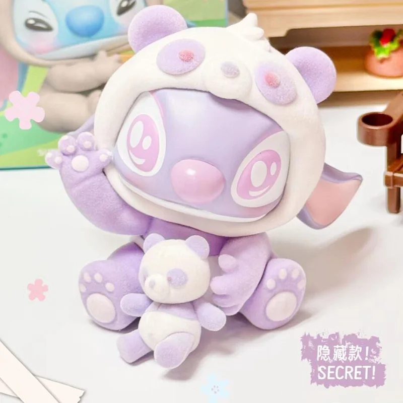 MINISO-Stitch Animal Party Series Blind Box, Action Figure, Decoração de Mesa Kawaii, Surpresa de Aniversário, Caixa Misteriosa, Presente Modelo Toy