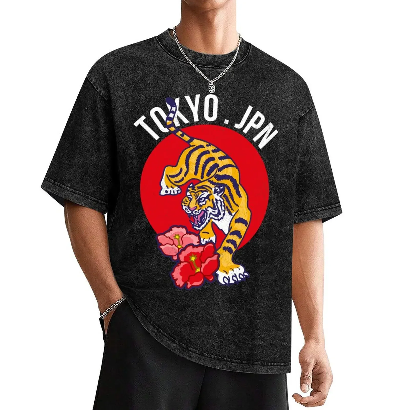 

Tokio, Japan, Tiger design. Japanese culture art. T-Shirt blanks customs design your own mens t shirt graphic