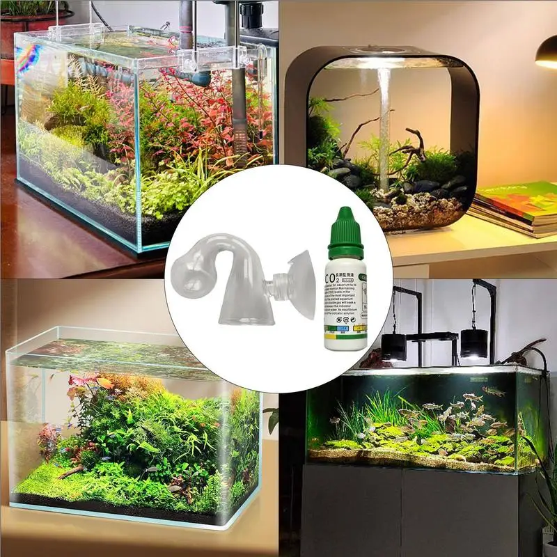 CO2 Indicator Drop Checker Solution Long Term Monitor Test Fish Tank Glass Aquatic Co2 Tester for Fish Tank Aquariums