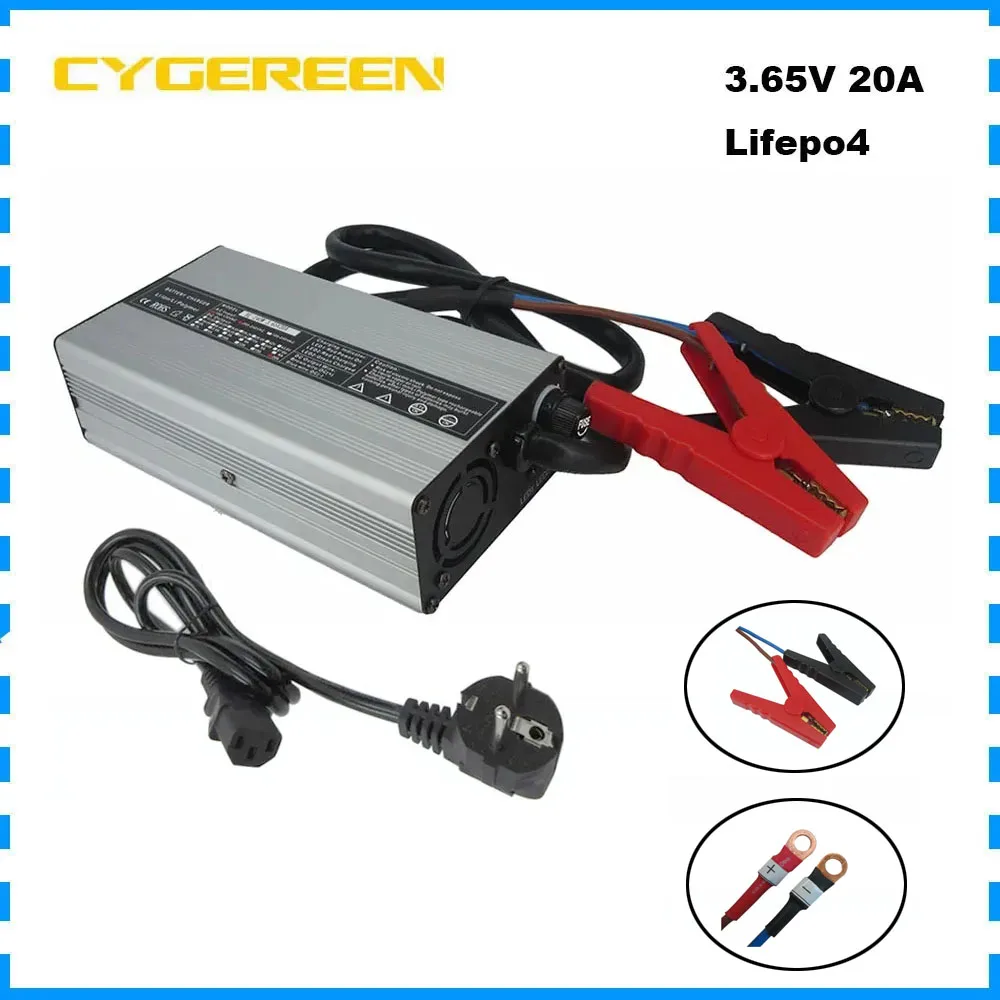 3.65V 20A Lifepo4 Battery Fast Charger 3.2V 3.3V 20A For 1S 100AH 200AH Iron Phosphate LFP Bateria Cell Charger