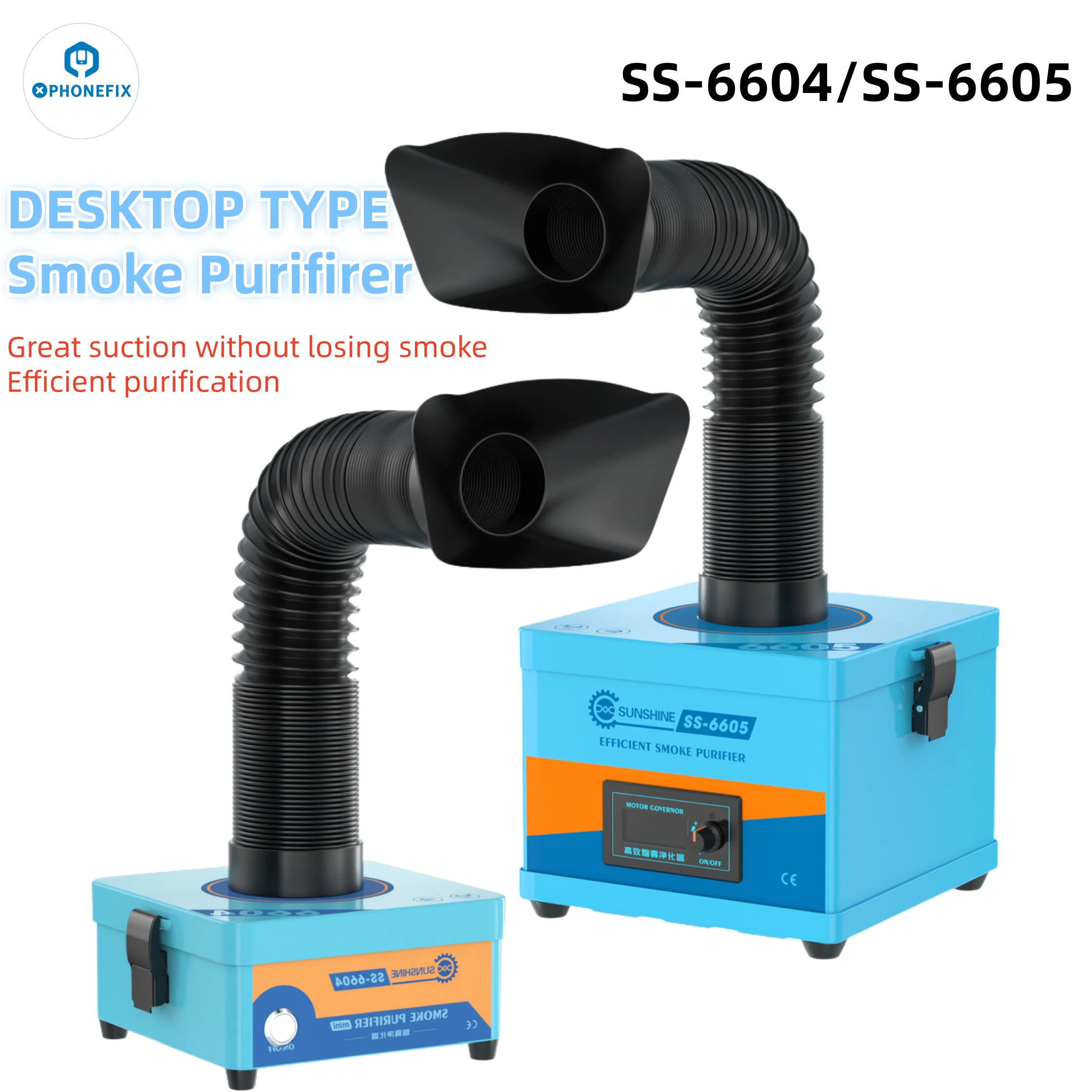 

SS-6604 SS-6605 Smoke Purifier Efficient Purification for Laser Marking Smoke Filtration DIY Soldering Professional Maintenance