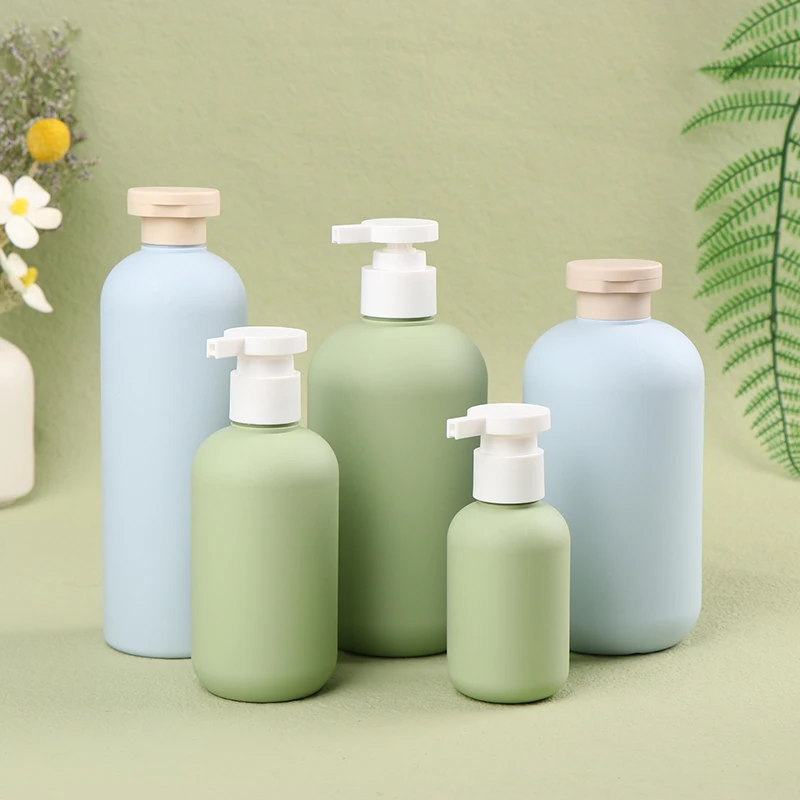 200ML-500ML Avocado Plastic Shampoo Shower Gel Foaming Soap Dispensers Refillable Bottles Flip Cover/Pump Lotion Bottles