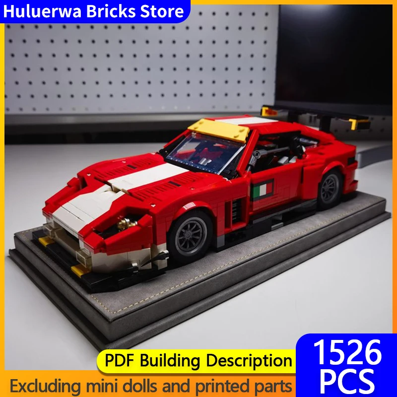 

Модель скоростного гоночного автомобиля MOC, строительные кирпичи 575 GTC Hypercar, модульная технология, детские праздничные подарки, сборка игрушек, костюм