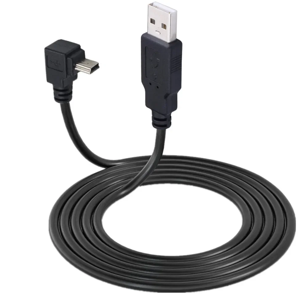 Przewód USB Mini Combo Mini USB kąt prosty i lewy kąt męski, aby rodzaj USB 2.0 kąt prosty męski synchronizacja danych i kabel do ładowania 0.25M