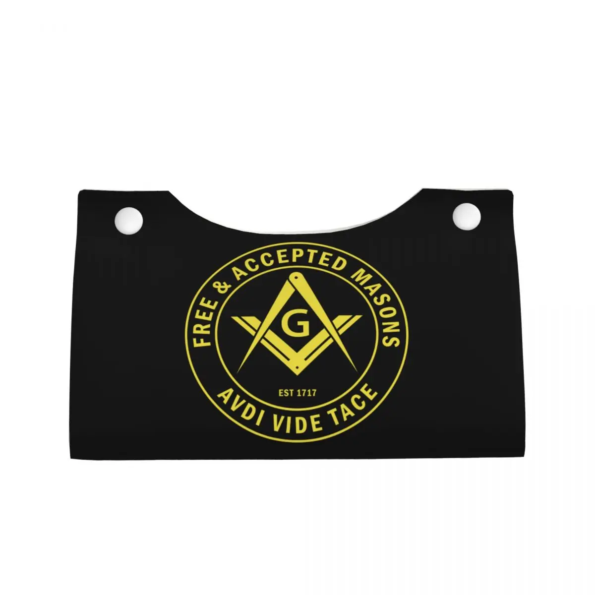 Custom Free Accepted Masons Masonic Freemason Tissue Box Cover PU Leather Rectangular Facial Tissues Holder for Car