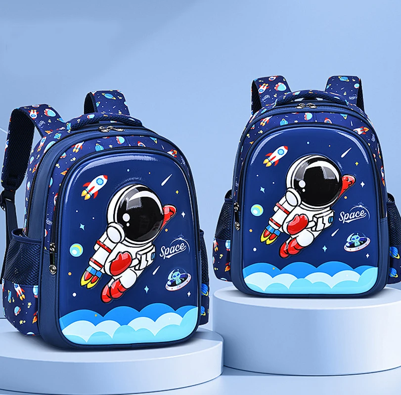 Children's Shoulder Bag Kid Backpack Cartoon 3D Stereoscopic Astronaut Little Boy Dream Schoolbag Waterproof Elementary School