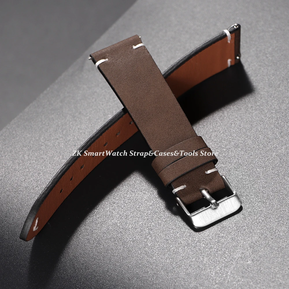 Ремешок для часов из воловьей кожи в стиле ретро 20 мм 22 мм для Omega Business, браслет для Huawei GT4, быстросъемные ремешки, ремешок для часов из телячьей кожи
