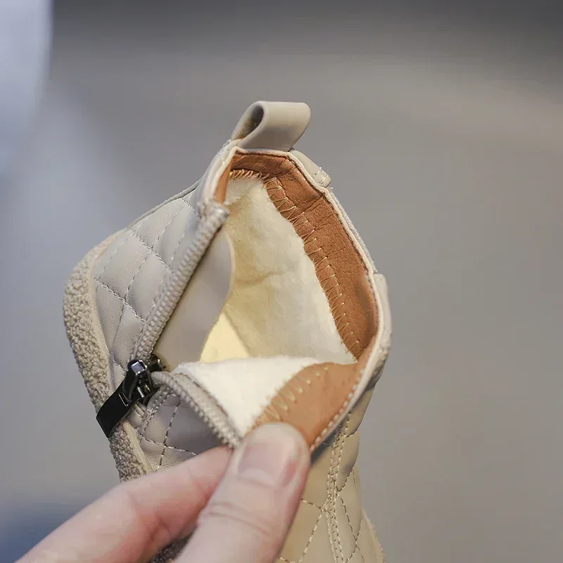 Sepatu Bot Musim Dingin untuk Bayi Laki-laki Sepatu Bot Salju Anak Perempuan Luar Ruangan Sepatu Katun Anak-anak Mewah Sepatu Kasual Anak Anti-selip Sepatu Balita Bayi