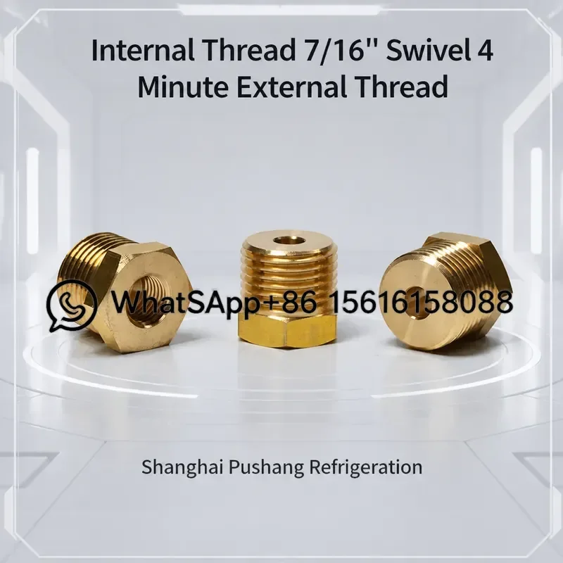 Thickened Copper AC Pressure Switch Adapter with Fill Core Variable Diameter Nut for Air Conditioner Pressure Controller