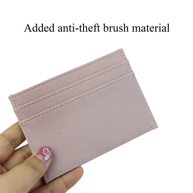 Free Custom Letters Saffiano PU Leather Card Holder Slim RFID Blocking Wallet DIY Initials Credit ID Case Bag Multiple Card Slot