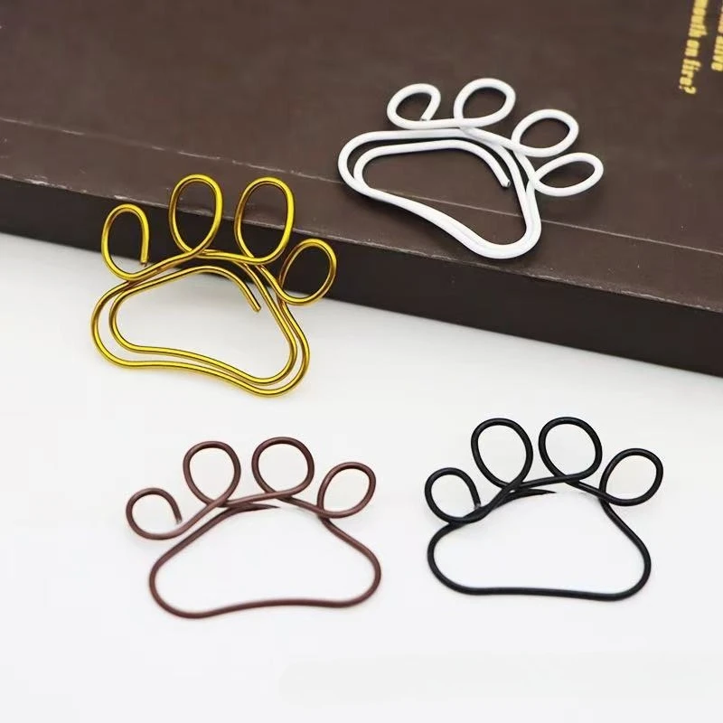 

10pcs/se Cartoon Cat Paw Metal Paper Clips Office Stationery Retractable Clips Creative Page Clips for Journal Scrapbook Memo