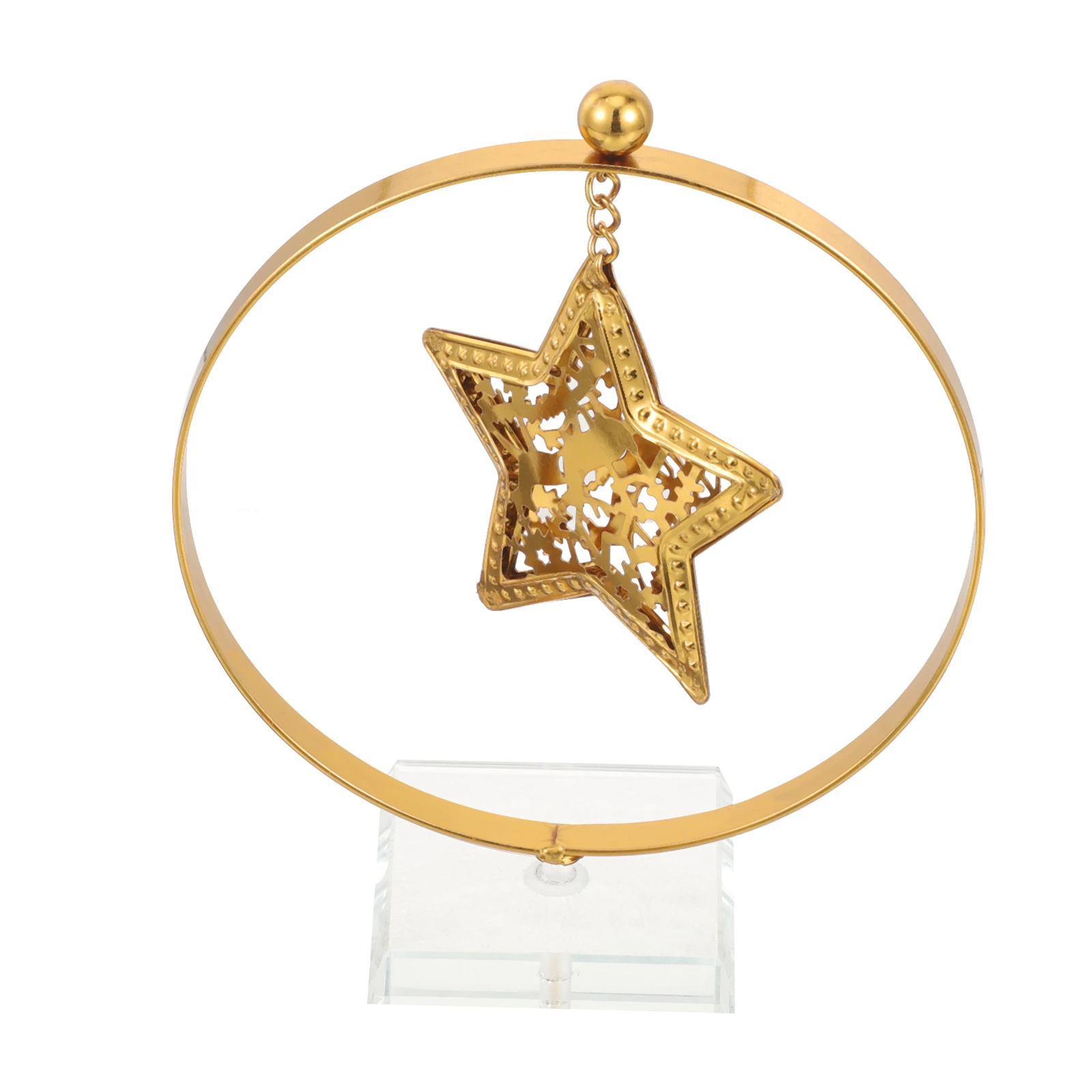

Christmas Five pointed Star Decor Iron Crystal Material Tabletop nament for Home Office Elegant Modern Gift