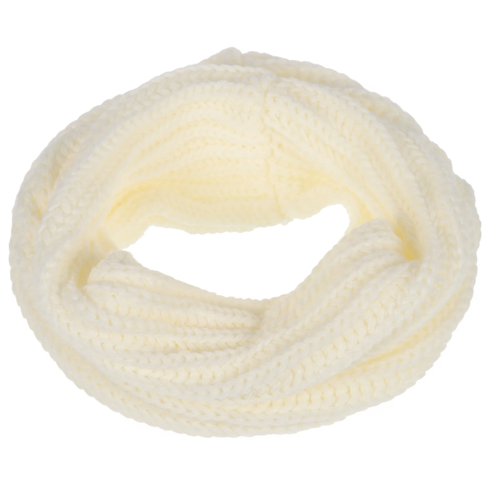 

Women Winter Warm White Wool Blend Thick One Circle Knit Loop Scarf Shawl Neck Neckerchief for Cold Weather
