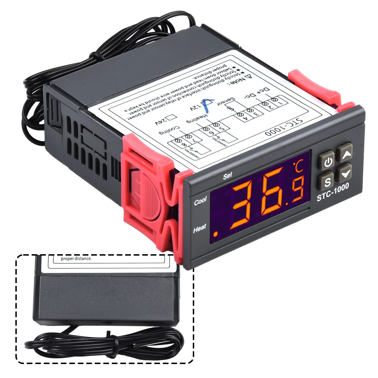 Reliable STC1000 Temperature Controller Digital LCD Display 12V/24V/110V/220V Thermostat for Home Brewing and Fermentation