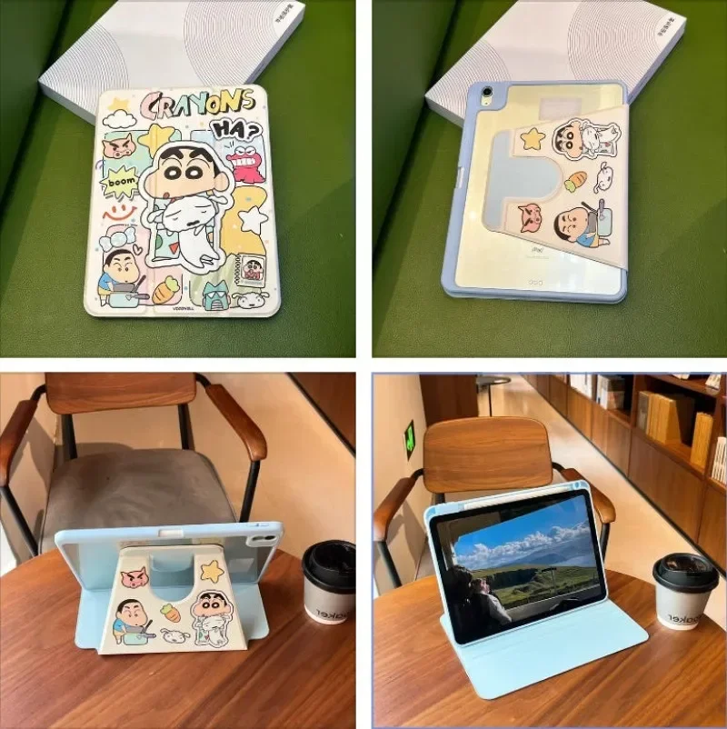 MINISO تلوين شين تشان لباد حافظة فوندا آي باد 9/10/11 A16 11in حافظة واقية Air3 4 5 10.9in M2 M3 Pro4 5 6 M4 غطاء لوحي #3