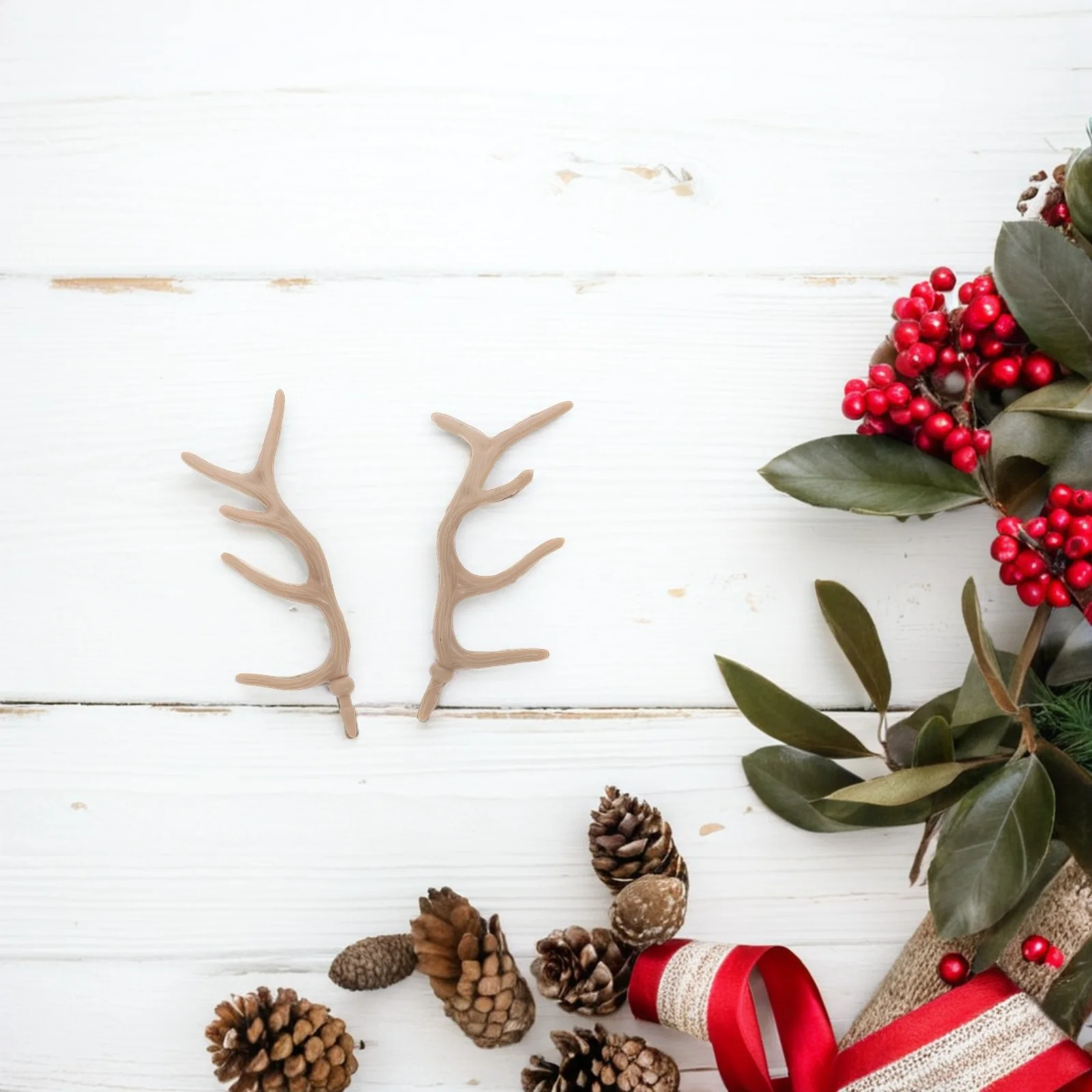 

DIY Snowman Christmas Decoration Handmade Ornament Set Including Artificial Branch Antlers and Plant Materials