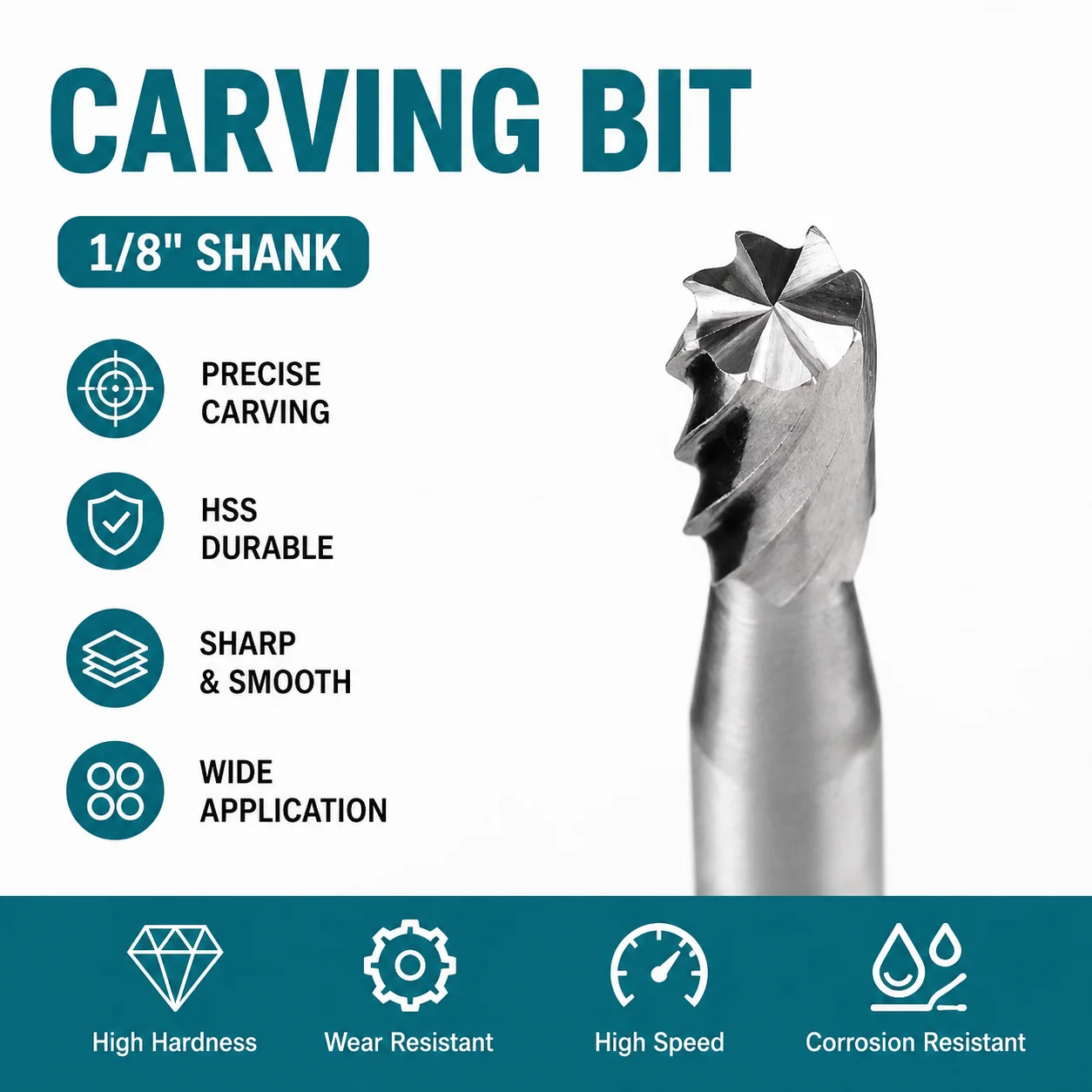 

CAELUM Carving Bit cylinder End Mill Engraving Bit Wood Metal Tools HSS Milling Cutter 3D Engraving Cutter Bit