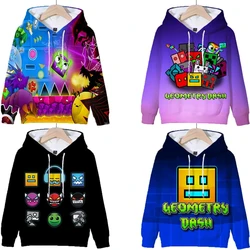 Christmas Kids Geometry Dash 3D Print Hoodies Cartoon Game Sweatshirts Tops Children Long Sleeve Pullovers Coat Sudadera Gifts