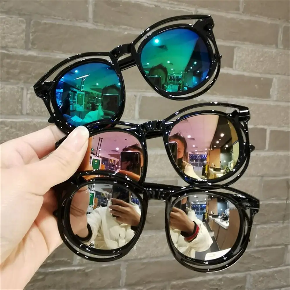 Gafas de sol de dibujos animados para niños y niñas, lentes coloridas de protección UV para exteriores, a la moda