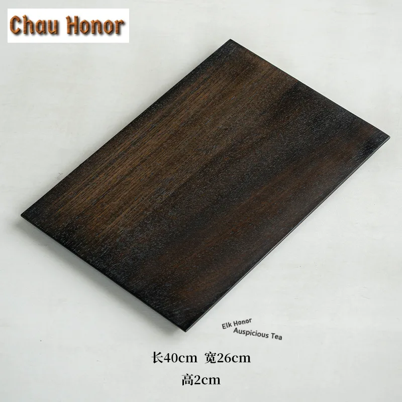 ZAEYORIA Myanmar Teak Lacquered Tea Tray Afternoon Tea Dessert Plate Coffee Storage Board Organizers Desk Dishes for Serving