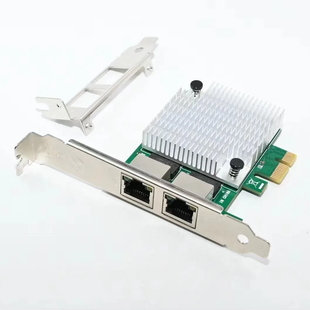 Realtek8111F chip PCI e x1 Gigabit dual port network card desktop computer 1000M wired full height half height