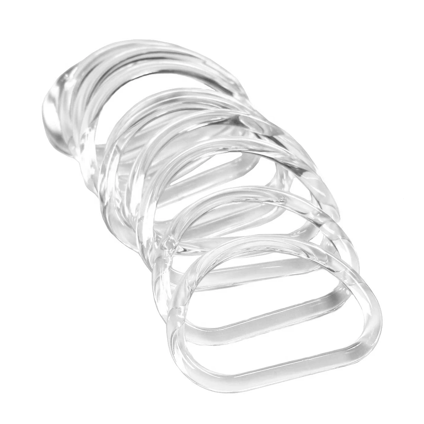 COFA 10Pcs Transparent Bag Handle Replacement D Shape Handbag Purse Handle for Handmade Beach Bag Handbags Purse Handles