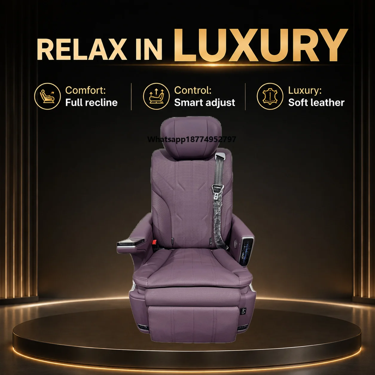Deluxe Comfort Custom Smart Van Seat with Touch Control Wireless Charge Heated Ventilation for Medium Vans Sienna GL8 M8