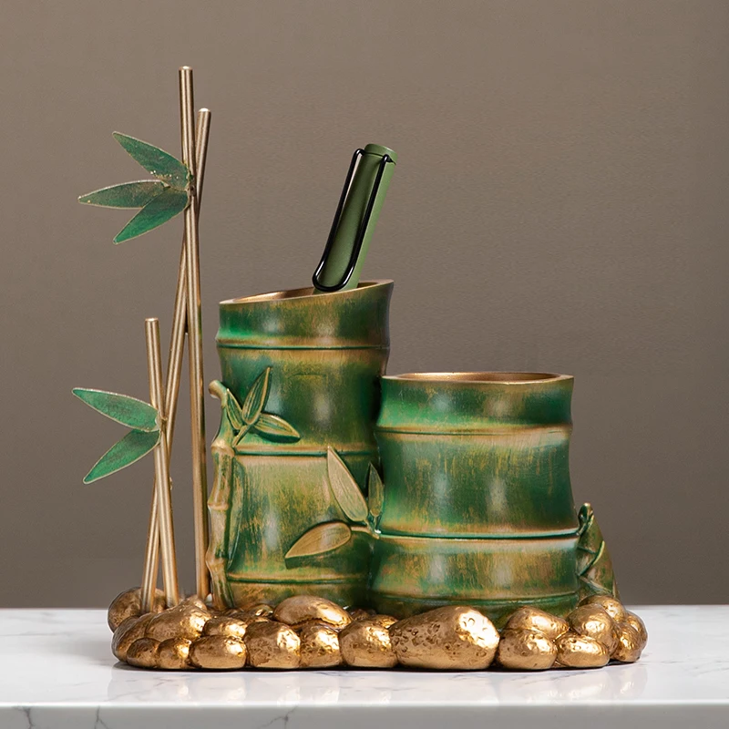 *Merchandise Pen Holder Ornament Send Teacher Gifts Office Decorations Desk Desktop Advanced Sense Bamboo