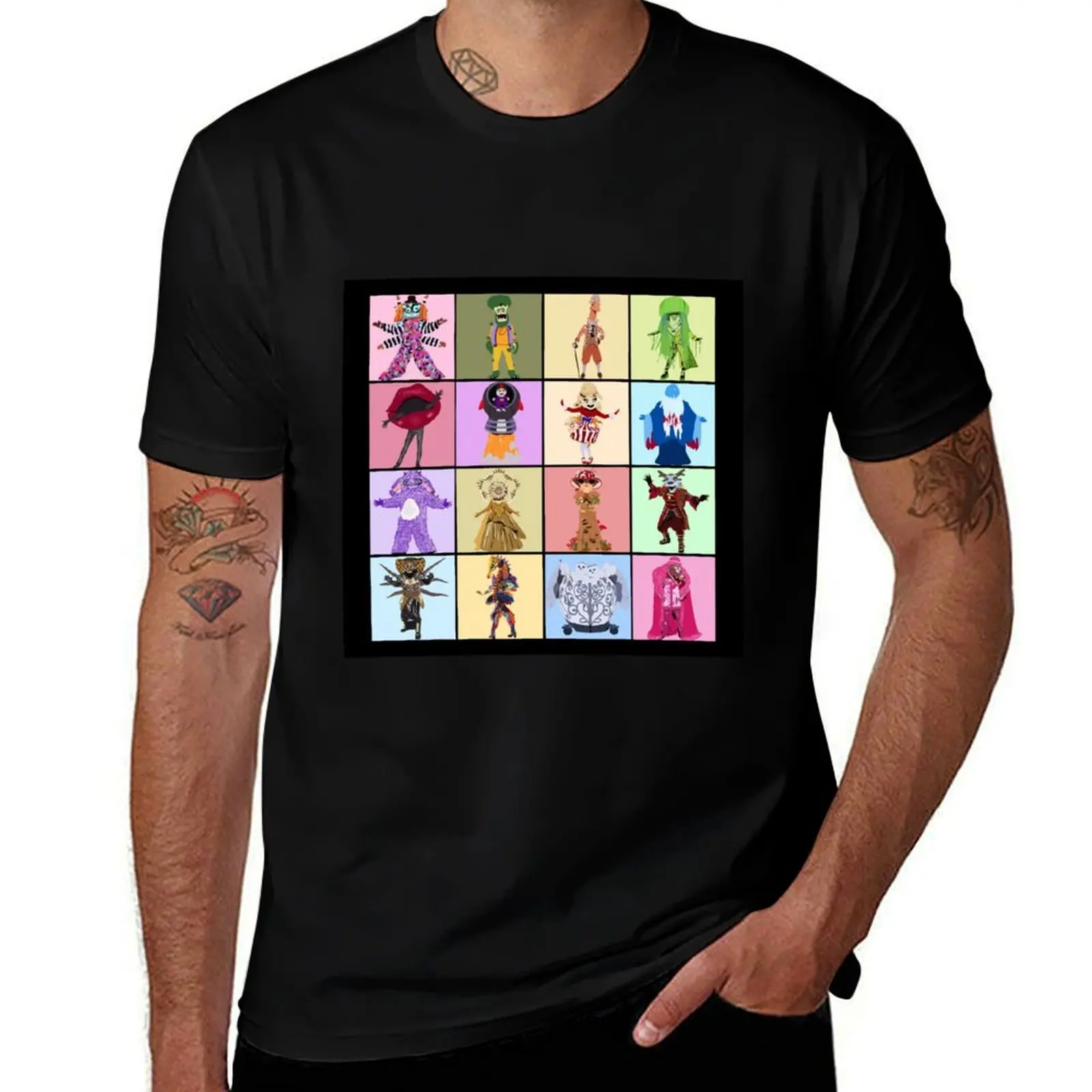

Masked Singer Season 4 - Hand Drawn T-Shirt summer tops Blouse anime clothes Men's t shirts