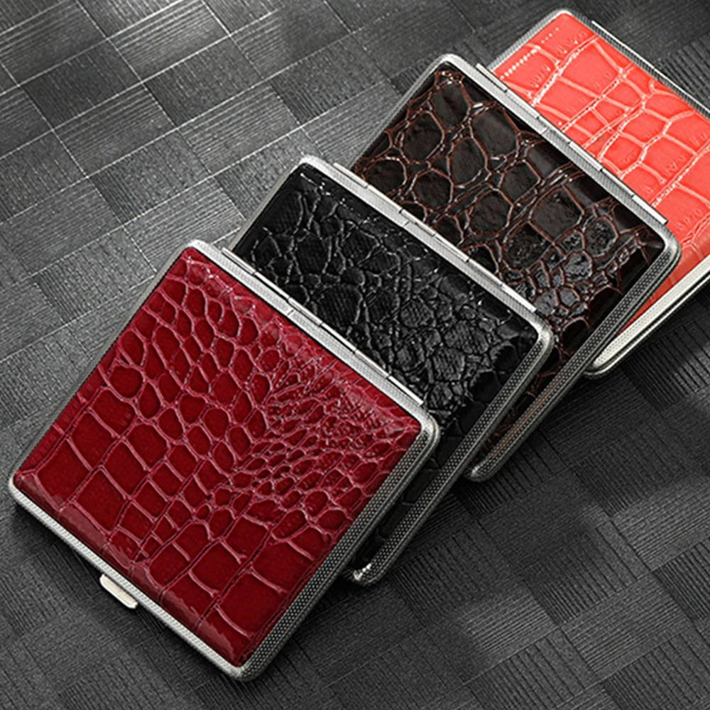 1/2PCS Crocodile Leather Cigarette Case Simple Cigarette Case Smoking Accessories