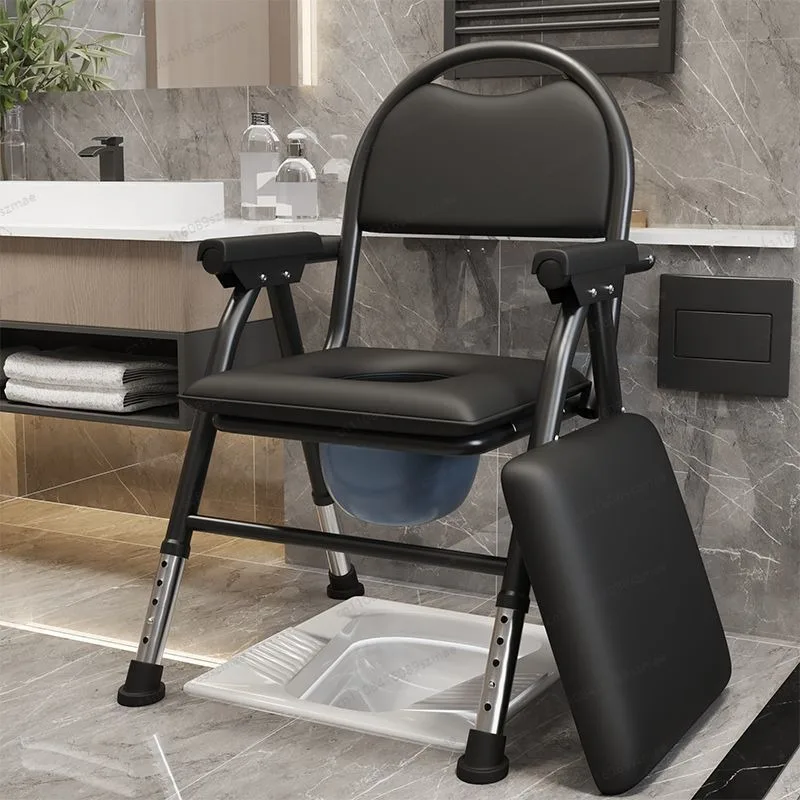 stainless-steel-height-adjustable-folding-commode-chair-portable-toilet-seat-anti‑slip-bath-chair-for-home-daily-use