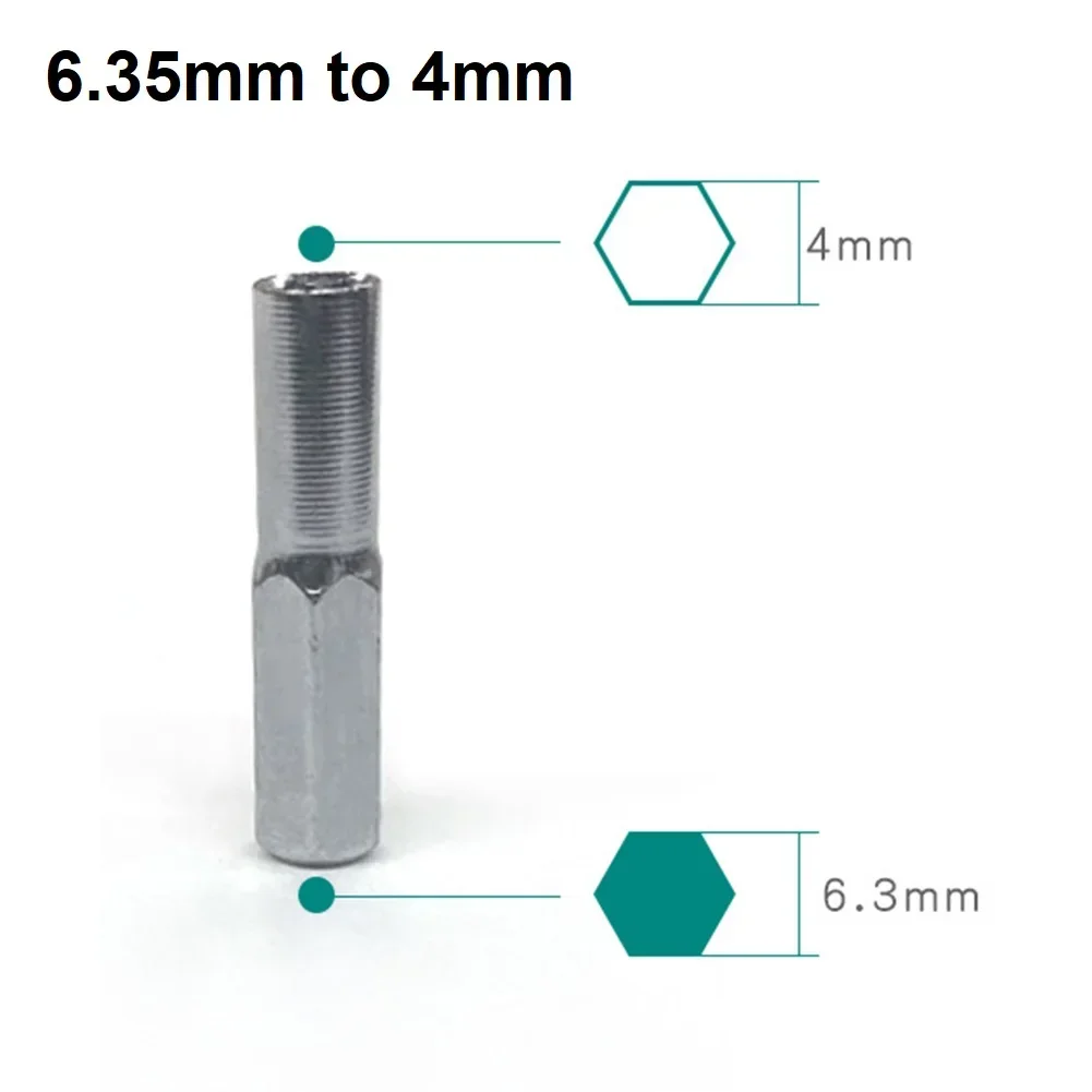 6.35mm To 4mm Hex Transducer Adapter Socket Magnetic For Screwdriver Drill Bits Adapter Socket Sleeve 6.35mm 4mm