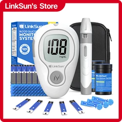 G-425-3 LinkSun Blood Glucose Meter Glucometer Complete Kit Diabetes Accessories Finger Blood Digital Glucose Sugar Test Machine