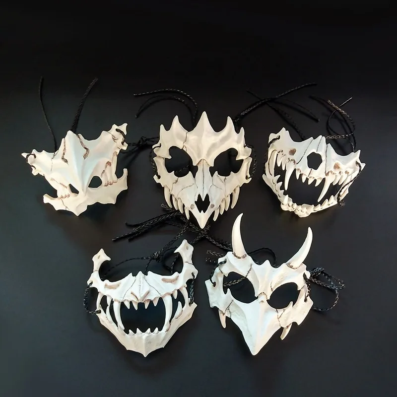 Japanese Artist Kurato Mito Resin Cosplay Mask Dragon Yasha & Nue 2D Mythical Creature Mask for Halloween Party Anime Convention