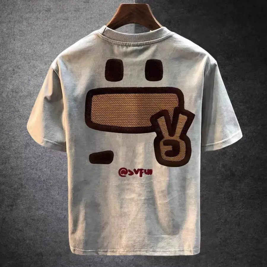 

Unisex Short Sleeve T-shirt 2026 New Summer Men Women Street Simple Print Cotton Short Sleeve T Shirt Loose Design Casual Tops