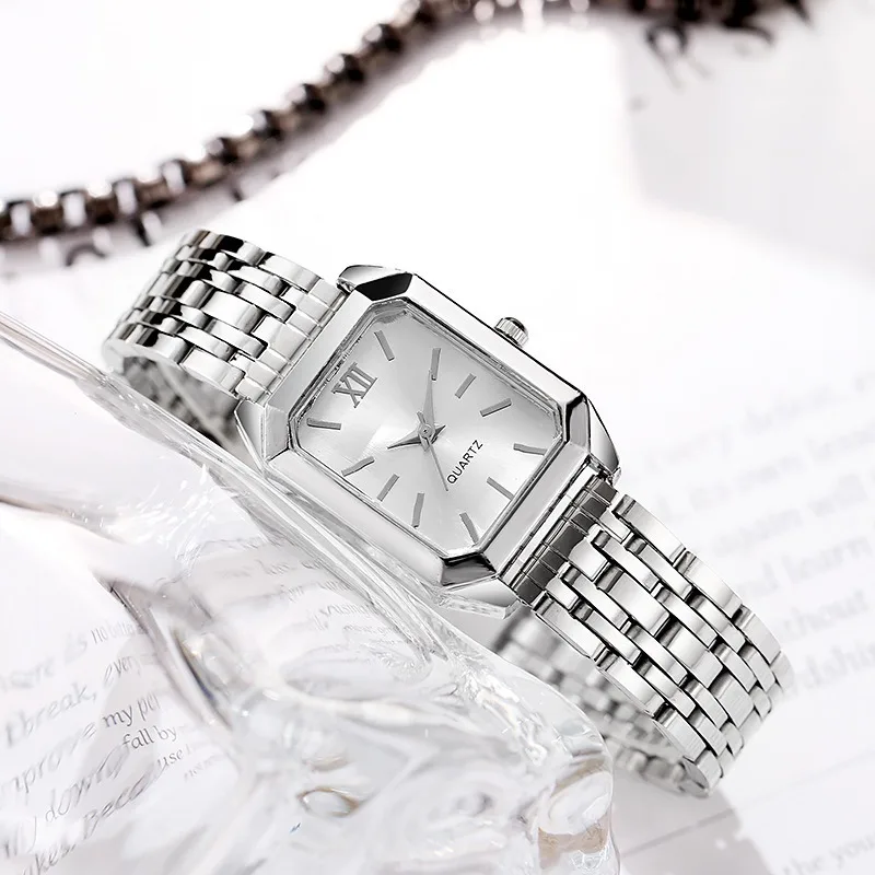 

New Arrival Light Luxury Steel Strap Women's Watch, Fashion Minimalist Square Quartz Wristwatch, Elegant Timepiece for Ladies