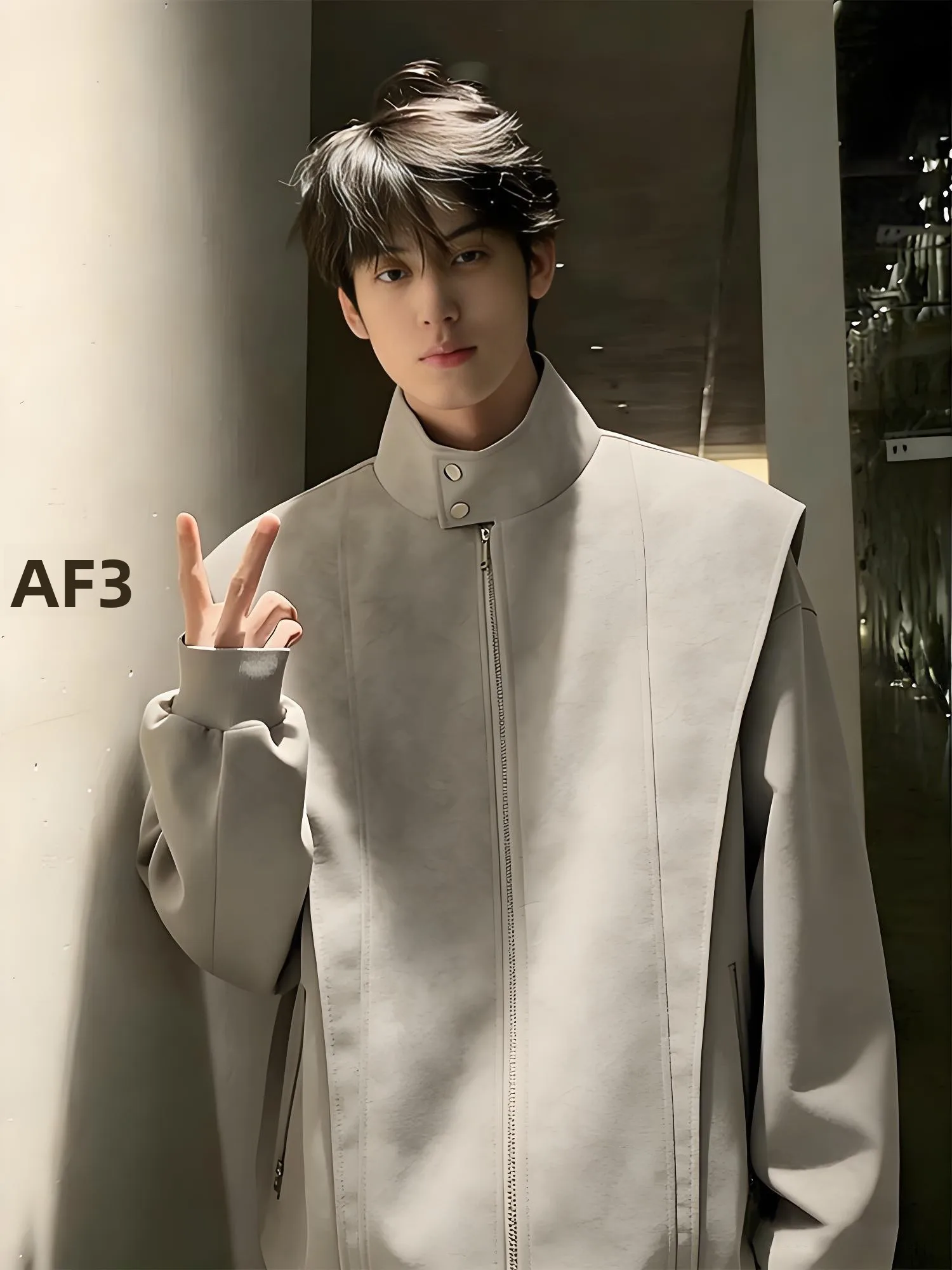 

Ретро-куртка из искусственной кожи в американском стиле с деконструированным воротником-стойкой, мужская, осенне-зимняя, стильная, для мотоциклистов и пилотов