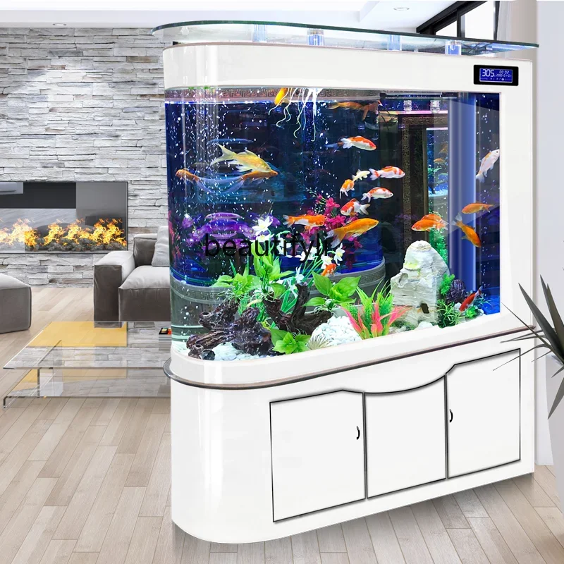 

Bullet Fish Tank Living Room Screen Modern Aquarium Large Dragon Fish Tank Bottom Filter