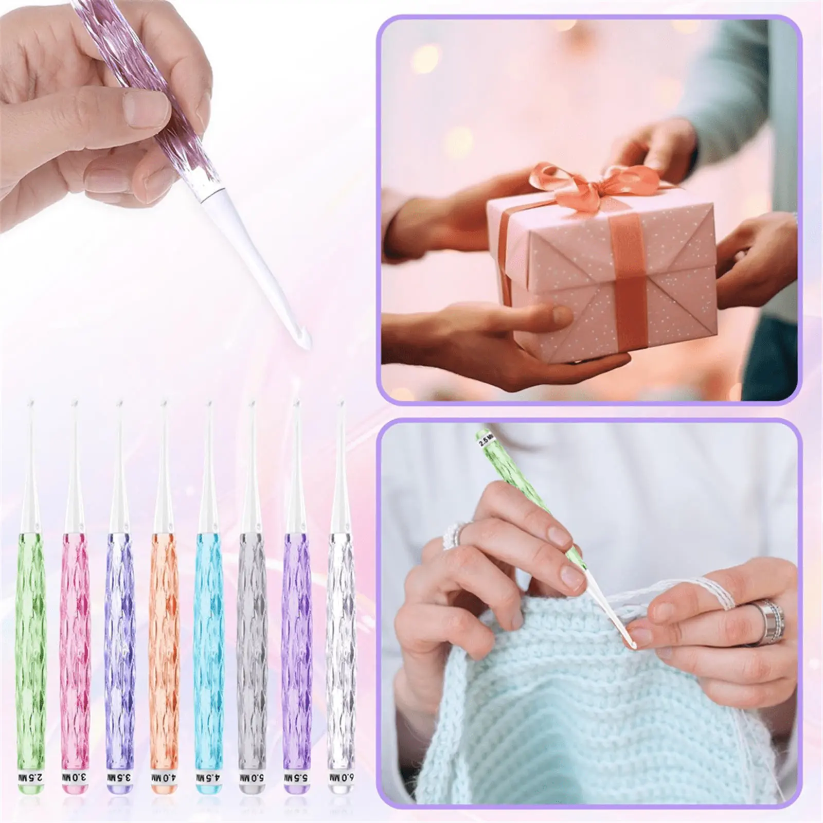 Fantasiespel Haaknaalden Haaknaaldenset Haaknaaldgrepen Ergonomische haaknaalden voor breien 128 g