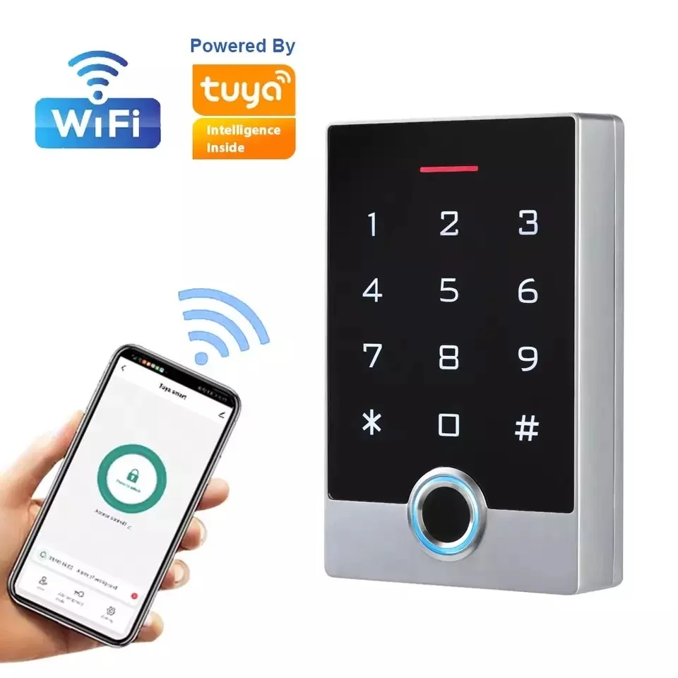 TUYA APP Fingerprint Door Access Controller Touch Keypad RFID Card Reader Access Control Systems & Products