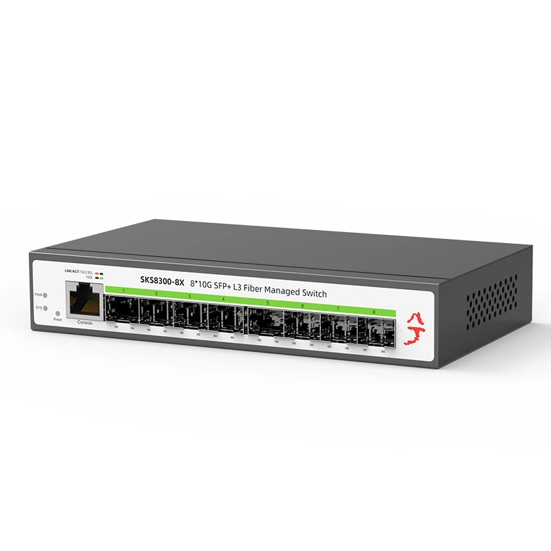 XikeStor 8 10-gigabit SFP+ ports L3 Managed Network Switch With Optical to electrical module  Optical Port To Network RJ45 Port