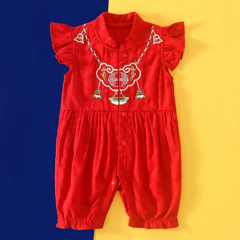 

Baby Girl Summer ort Sve Rer Low Waist Cotton Thiened Trousers Sle Embroidered nyue Clothes for Cling And Hu...