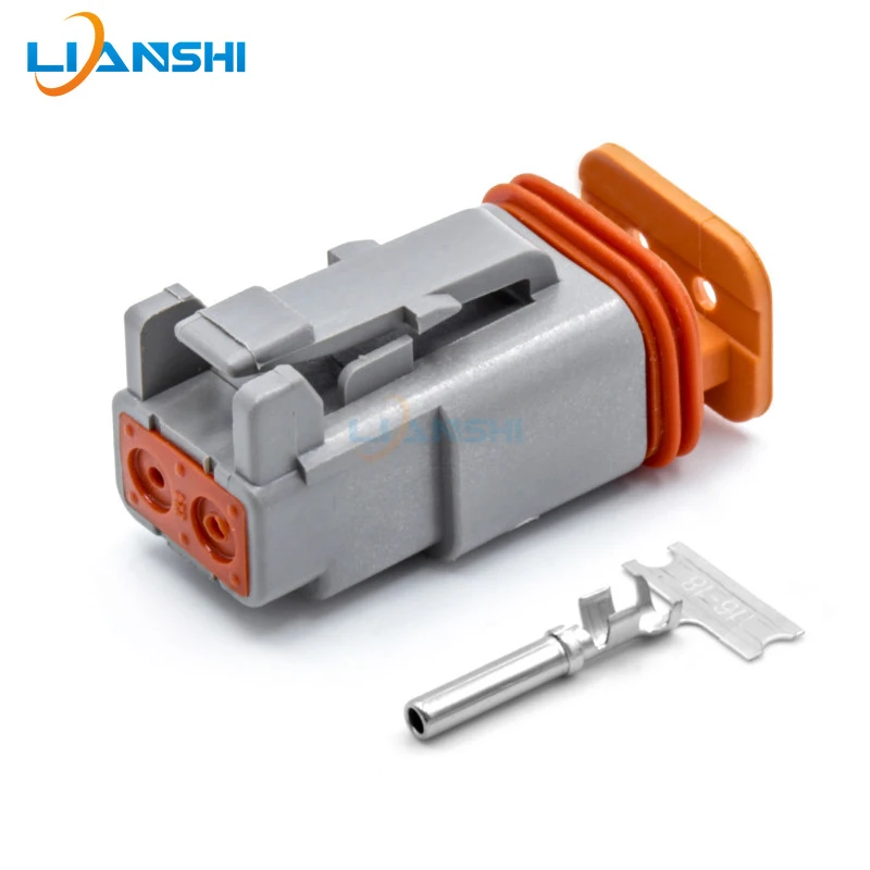 2Pin DT06-2S DT04-2P-L012 Flange Mount Waterproof Connector Kit For Truck Const Agric Heavy Equipment Vehicle Cable Harness Sets