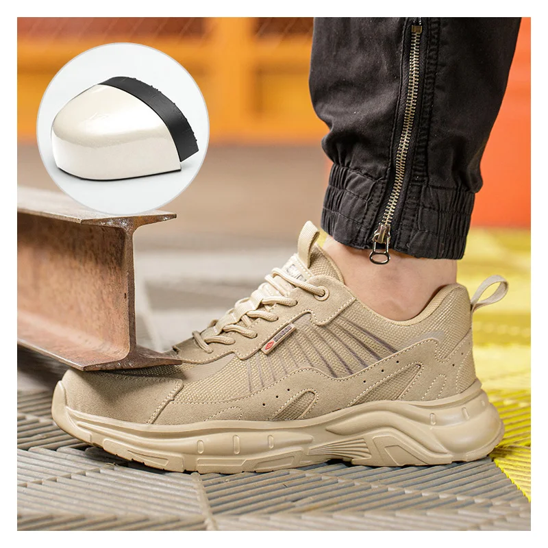 mens casual summer steel toe covers working safety shoes factory worker security boots breathable safe sneakers protect footwear