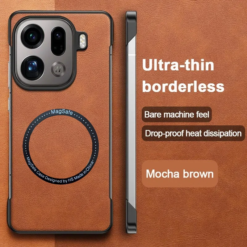 حافظة هاتف رفيعة للغاية من الجلد غير اللامع لهاتف OPPO Find X9 Pro X8 Ultra Plus للشحن اللاسلكي المغناطيسي غطاء مقاوم للصدمات #3