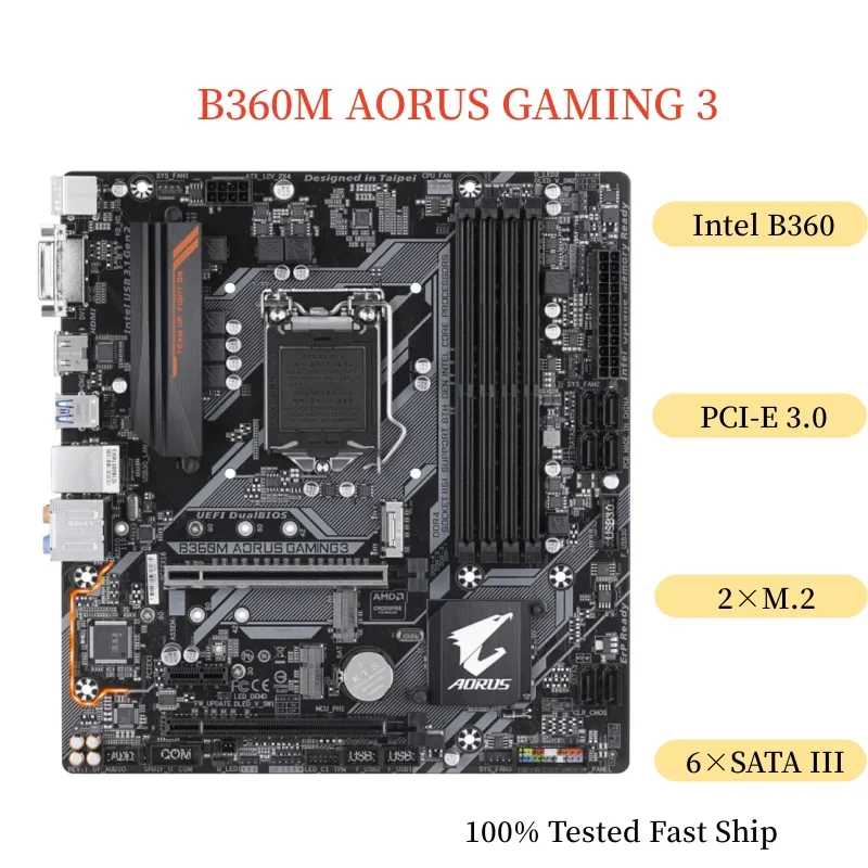 For Gigabyte B360M AORUS GAMING 3 Motherboard 64GB LGA 1151 DDR4 Micro ATX Mainboard 100% Tested Fast Ship