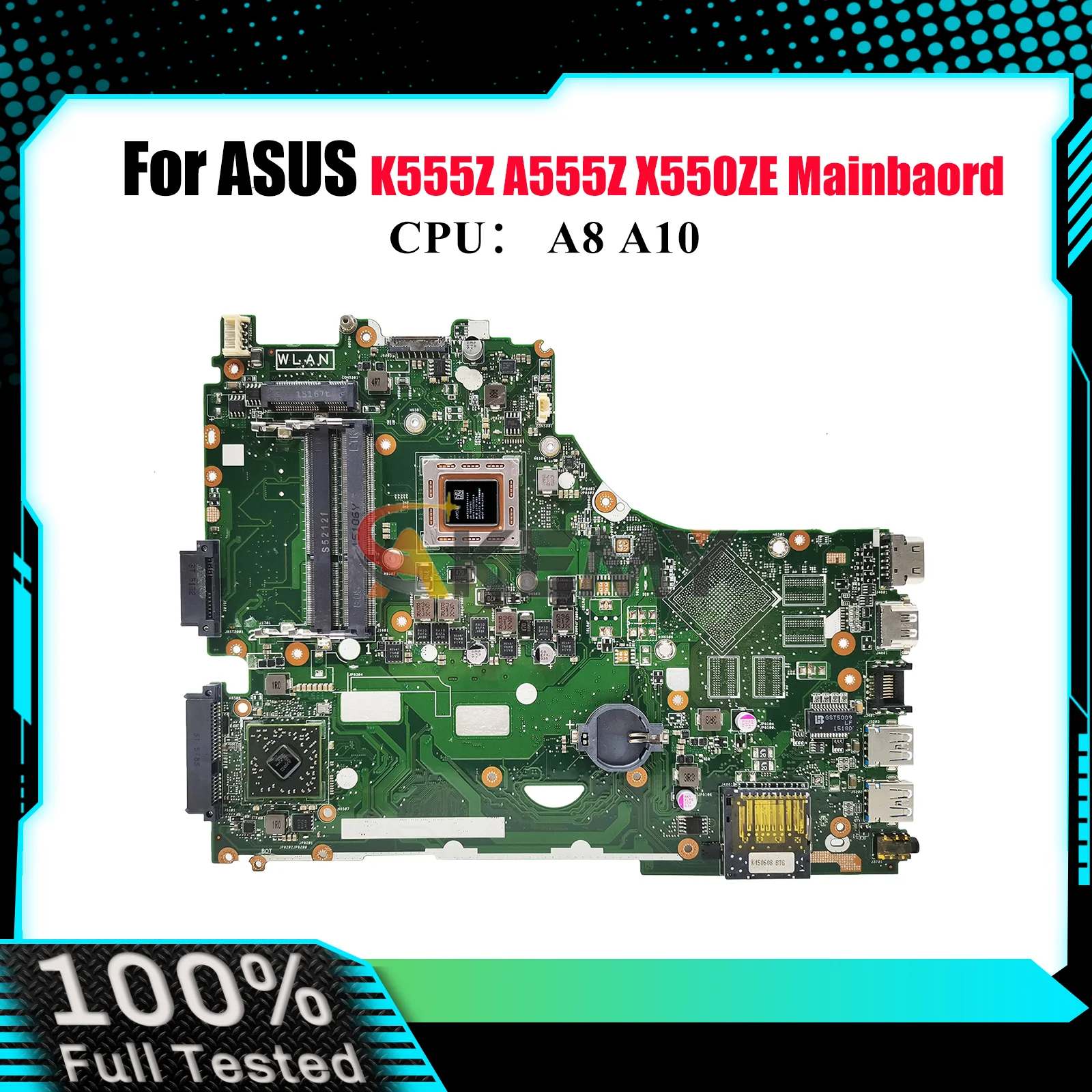 

X550ZA Laptop Motherboard For ASUS VivoBook VM590Z K555Z K550ZE X550Z F550ZE X550ZE A550ZE A555Z Mainboard With A8 A10 CPU stk