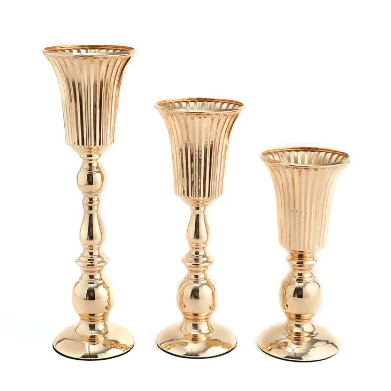 

Luxury flower stand vase gold metal wedding event ornament wedding table decoration floral styling event