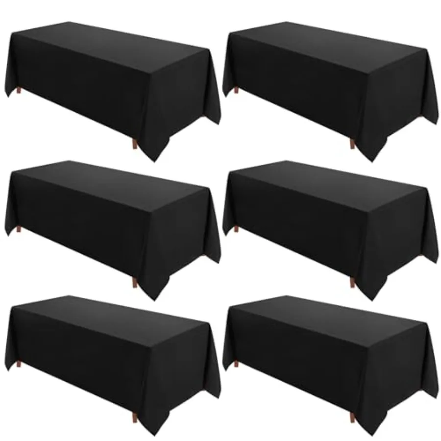 

Table Cloth 6 Pack 90 * 156inch Rectangle Tablecloth Polyester, Stain Wrinkle Resistant Polyester Dining Table Cover for Kitche